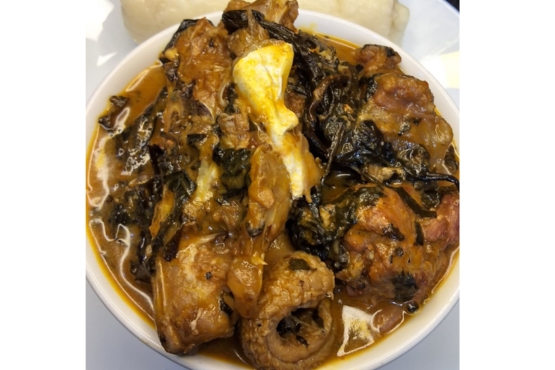 Bitter leaf soup with Swallow